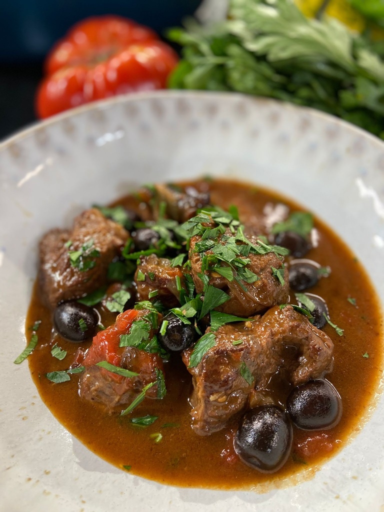 Dès 10/12 mois : Déjeuner -  Épinards et Blé à la crème (lait) et filet de bœuf aux olives Texture "Mouliné" DLC 21/07/2025